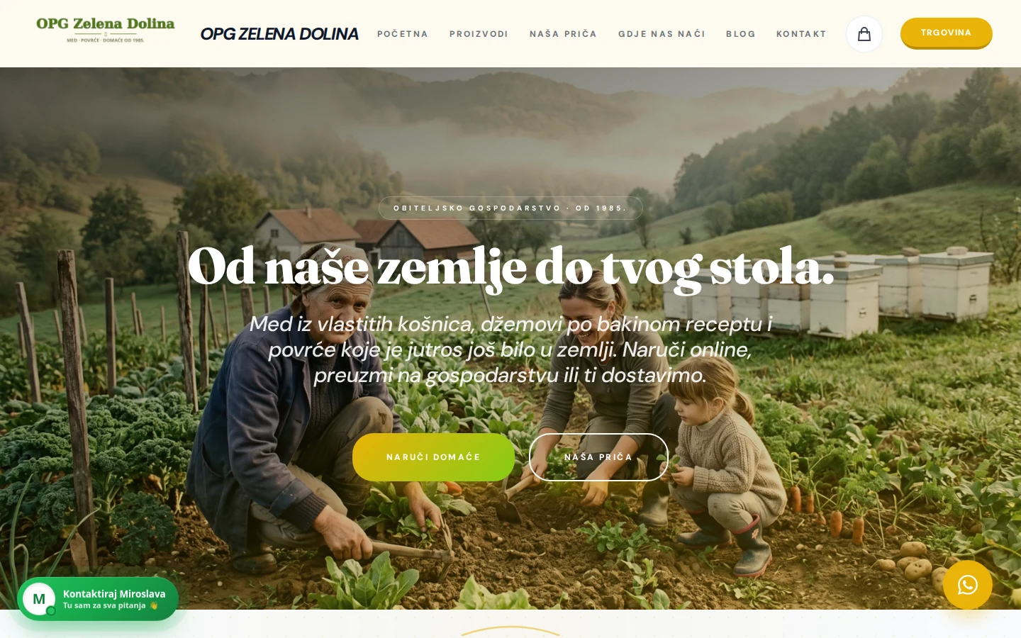 Primjer web stranice za OPG