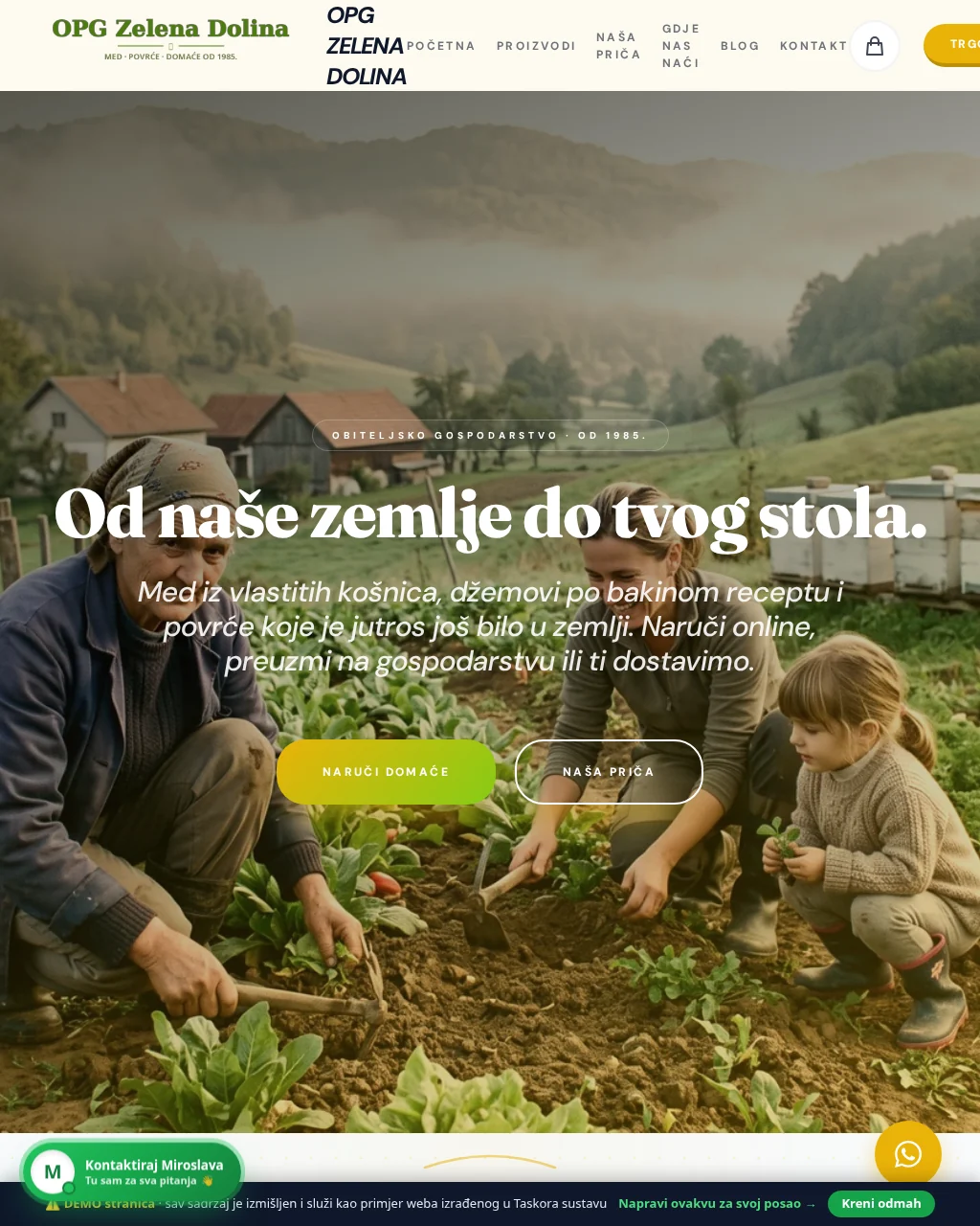 Primjer web stranice za OPG