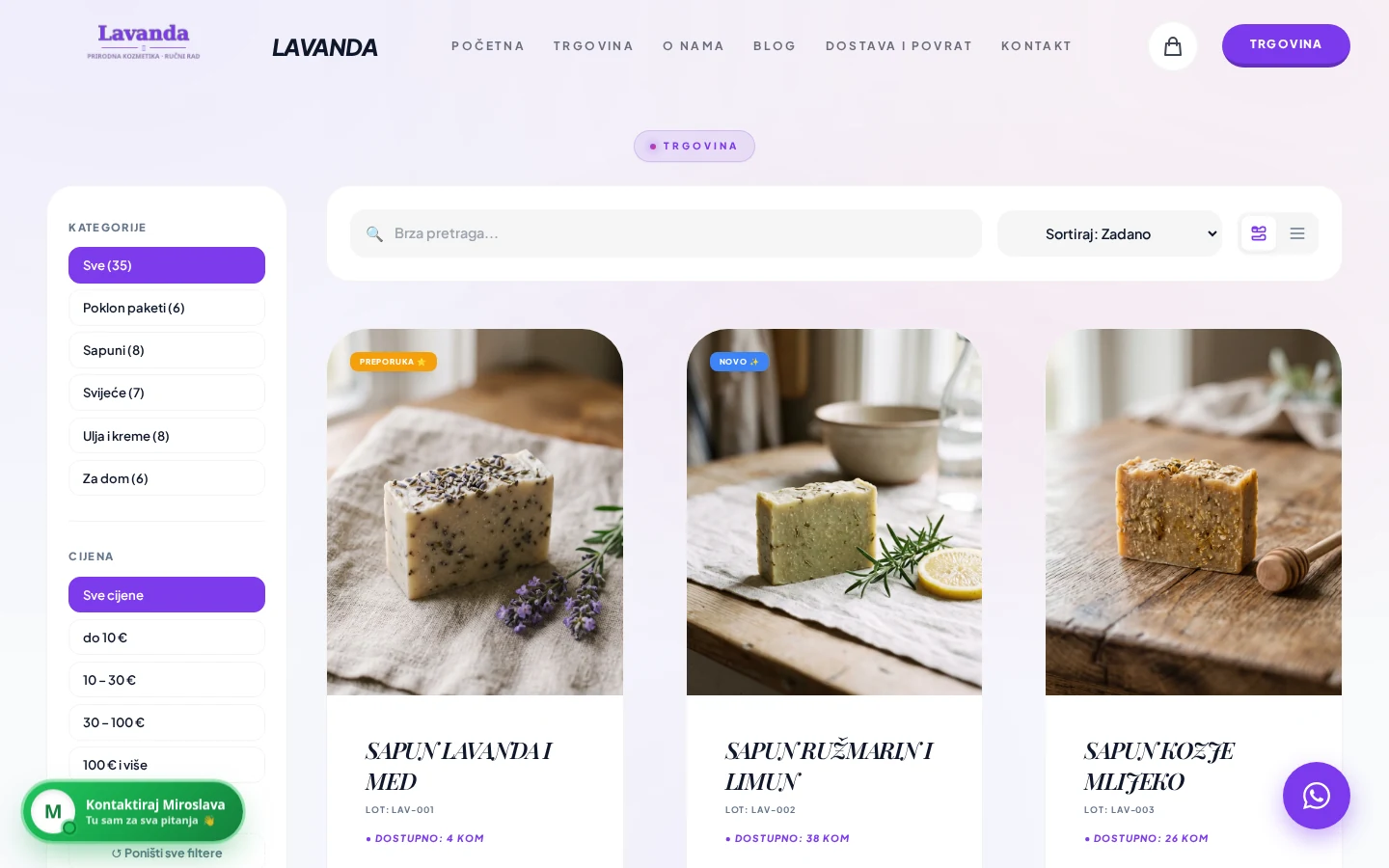 Primjer webshopa za mali obrt